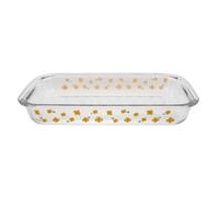 2.2l Rectangular Glass Roasting Pan for Microwave Oven Use | Deep Non-reactive Dish, Surface for Monitoring, Oven-to-table Serving, Meal Prep and Gatherings
