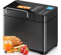 2.2lb Automatic Bread Maker Machine UK with 710W Dual Heater, Ceramic Pan & Auto Nut Dispenser, 17 Programmes & Smart Touch Panel, Gluten Free & Sourdough, 3 Crust Colours, 15H Delay Timer, Low Noise