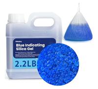 2.2LBS Desiccant Beads, Premium Blue Indicating Reusable Silica Gel Beads Bulk, Industry Standard 3-5 mm Desiccant Dehumidifier for 3D Filament, Electronic Devices, Camera, Documents, Safe (5PCS Bags)