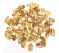 2.2lbs Natural Citrine Point Crystal Raw Crystal Bulk Stone Fish Tank Gravel and Healing Crystals Rough Gemstone for Jewelry Making Home Decoration Reiki Crystal Gifts(3~5cm)