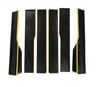2.2M / 86.6 Inch Universal Black Side Skirt Extension Rocker Panel Splitter Yellow line