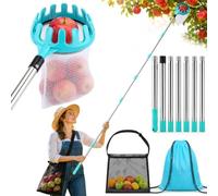 2.2M Fruit Picker Tool Apple Picker with Telescopic Handle Pole and Bags