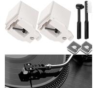 2+2Pack Record Player Needle Replacement for ATN3600L, Windspeed Turntable Stylus Compatible with Audio-Technica AT-LP60X, AT-LP60XBT, and AT-LP60XBT-USB Vinyl Record Player with 2 brush