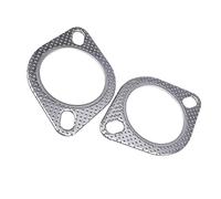 2. 2Pcs Automotive Exhaust Gasket with 2-Hole Flange General Stainless Steel Downpipe Joint for Engine Actions Stainless Steel Exhaust Flange