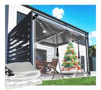2.2x3.8m Clear Tarpaulin Heavy Duty Waterproof Outdoor Clear Tarp with Eyelets,0.35mm PVC Transparent Tarpaulin Garden Covers with 2 Zippers,for Porch Patio,for UV Rays,Dust,Rain,Snow