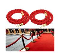 2/3/4/5/6/7/8/9/10ft Twisted Queue Barrier Rope for Clubs Hotel Bank Hospital, Nylon Braided Crowd Control Stanchion Ropes with Gold Hook(2PCS,3.3ft/1.0m/39in)