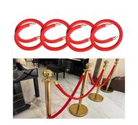 2/3/4/5/6/7/8/9/10ft Velvet Queue Barrier Rope for Clubs Hotel Bank Hospital, Crowd Control Stanchion Ropes with Gold Hook(4PCS,10ft/3.0m/120in)