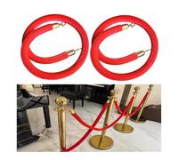 2/3/4/5/6/7/8/9/10ft Velvet Queue Barrier Rope for Clubs Hotel Bank Hospital, Crowd Control Stanchion Ropes with Gold Hook(2PCS,9ft/2.7m/108in)