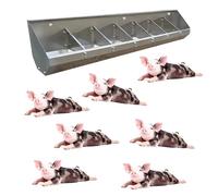 2 3 4 5 6 7 8 Bit Livestock Feeding Trough Large for Fattening Pig, Portable Hog Trough Feeder with Divider Panel, Stainless Steel Hay Food Water Feed Bin Large Capacity(2m/6.6ft - 7bit)