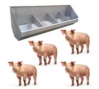 2 3 4 5 6 7 8 Bit Livestock Feeding Trough Large for Fattening Pig, Portable Hog Trough Feeder with Divider Panel, Stainless Steel Hay Food Water Feed Bin Large Capacity(1.2m/3.9ft - 4bit)