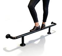 2/3/4/5/6/7/8 m Bar Foot Rail Kit Undercounter Mount, Commercial Stainless Steel Foot Railing for Kitchen Island Seating Foot Rest Bar(Black,150cm)