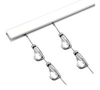 2 3 4 5 6 Ft Click Track Picture Rail, Wall Mounted Photo Rail Hanging System for Canvases/ Round Mirror/ Drawings, Adjustable Pic