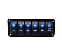 2 3 4 5 6 Gang Dual LED Marine Boat Rocker Switch Panel for Truck Boat Car Switch Panel Lighter Socket Circuit Breaker IDGTTLDF(6 gang Switch Panel)