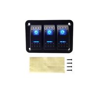 2 3 4 5 6 Gang Dual LED Marine Boat Rocker Switch Panel for Truck Boat Car Switch Panel Lighter Socket Circuit Breaker IDGTTLDF(3 gang Blue LED)