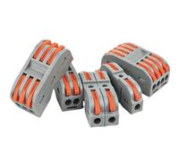 2/3/4/5 connector wiring terminal, fast light wire connector, parallel wire junction box, 1/2/3/4/5 in/out splitter(10PCS PCT-221)