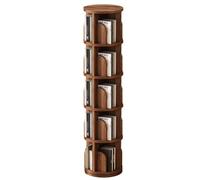 2/3/4/5 Tier Rotating Bookshelf Revolving Bookcase For Kids Adults Rotating Bookcase For Bedroom Living Room Study Room (Color : Walnut, Size : 39 * 162cm)