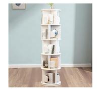 2/3/4/5 Tier Rotating Bookshelf Tower,360° Revolving Bookcase with Bookends,Round Display Storage Rack,Wood Floor Standing Book Shelf for Small Space Bedroom,A,5 Tier 15.7×15.7×63.3in