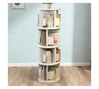 2/3/4/5 Tier Rotating Bookshelf Tower,360° Revolving Bookcase with Bookends,Round Display Storage Rack,Wood Floor Standing Book Shelf for Small Space Bedroom,A,4 Tier 15.7×15.7×51.1in