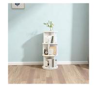 2/3/4/5 Tier Rotating Bookshelf Tower,360° Revolving Bookcase with Bookends,Round Display Storage Rack,Wood Floor Standing Book Shelf for Small Space Bedroom,A,3 Tier 15.7×15.7×38.5in