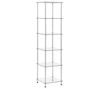 2/3/4/5-Tier Shelf Transparent Tempered Glass Worktop Organiser Rack vidaXL