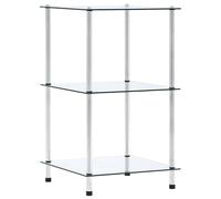 vidaXL 3-Tier Shelf Black Tempered Glass Kitchen Showcase Spice Organiser Rack