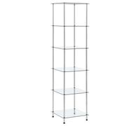 2/3/4/5-Tier Shelf Transparent Tempered Glass Worktop Organiser Rack vidaXL