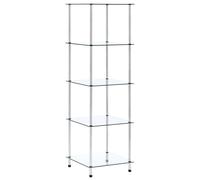 2/3/4/5-Tier Shelf Transparent Tempered Glass Worktop Organiser Rack vidaXL