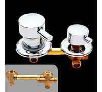 2/3/4/5 Water Output Hole Distance 9-14.5cm Brass Shower Faucets Bathroom Screw Thread Mixer Valve for Cabin Cabinet, Ceramic Cartridges, Cold and Hot Diverter, Dual Handle(4 Ways,12.5cm)