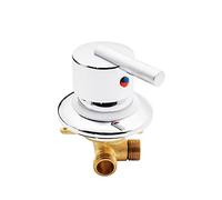 2/3/4/5 Water Output Shower Diverter Mixer Screw Thread Bathroom Tap Faucet, One Piece Style Cold and Hot Mixing Valve, 10cm/12.5/14.5cm Hole Size Installation, Ceramic Cartridge (A- 1 Way)