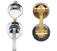 2/3/4/5 Way Brass Shower Mixer Faucet Diverter Screw Thread/Intubation Mixing Valve Hole Size 9-14.5cm Cold & Hot Water Tap, Ceramic Cartridges, Alloy Chromed Dual Handles(2 Output Thread,12.5cm)