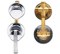 2/3/4/5 Way Brass Shower Mixer Faucet Diverter Screw Thread/Intubation Mixing Valve Hole Size 9-14.5cm Cold & Hot Water Tap, Ceramic Cartridges, Alloy Chromed Dual Handles(4 Output Thread,12.5cm)