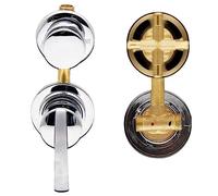 2/3/4/5 Way Brass Shower Mixer Faucet Diverter Screw Thread/Intubation Mixing Valve Hole Size 9-14.5cm Cold & Hot Water Tap, Ceramic Cartridges, Alloy Chromed Dual Handles(4 Output Intubation,9cm)