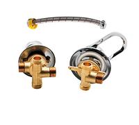 2/3/4/5 Way Shower Diverter Valve G1/2" Threaded Ceramic Cartridge Dual Handle High Flow Bathroom Faucet Replacement Shower Control System