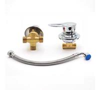 2/3/4/5 Way Split Shower Diverter Valve, Solid Brass Cold & Hot Water Mixer Bathroom Faucet Tap, Thread/Intubation Bathtub Tap for Shower Cabin/Steam Room (Thread 2 Way)