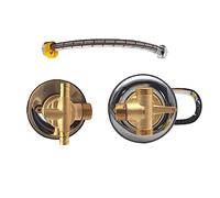 2/3/4/5 Ways Outlet Tap Shower Mixer Faucet Brass Intubation/Screw Thread Connector Separate Splitter Ceramic Valve Core for Sauna Spa Bath Room, 30cm Connection Tube(2 Output,Intubation)