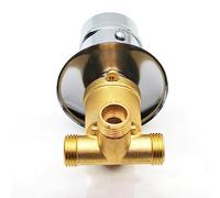 2/3/4/5 Ways Outlet Tap Shower Mixer Faucet Brass Intubation/Screw Thread Connector Separate Splitter Ceramic Valve Core for Sauna Spa Bath Room, 30cm Connection Tube(3 Output Diverter,Thread)