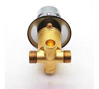 2/3/4/5 Ways Outlet Tap Shower Mixer Faucet Brass Intubation/Screw Thread Connector Separate Splitter Ceramic Valve Core for Sauna Spa Bath Room, 30cm Connection Tube(4 Output Diverter,Thread)
