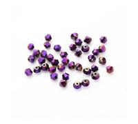 2 3 4 6 8mm Glass Crystal Bicone Beads Black Loose Spacer Faceted Beaded for Women DIY Making Jewelry Embroidery Accessories(Purple-01,8mm 35pcs)