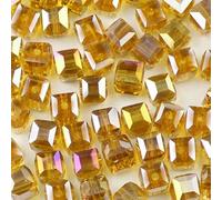 2 3 4 6 8mm Square Shape Austrian Crystal Beads Square Glass Loose Spacer Bead for Jewelry Bracelet Necklace Making DIY-Brown-7mm 30Pcs 1 Pack