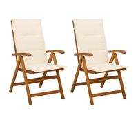 vidaXL 8x Solid Acacia Wood Folding Garden Chairs Wooden Home Furniture Set
