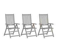 2/3/4/6/8x Solid Acacia Wood Garden Reclining Chairs Outdoor Furniture vidaXL