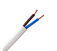2/3/4 CORE ELECTRICAL WHITE FLEX CABLE ROUND FLEXIBLE WIRE 0.75/1.0/1.5/2.5mm2 (2 Core 1.0mm (50m))