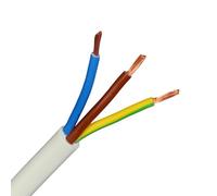 2/3/4 CORE ELECTRICAL WHITE FLEX CABLE ROUND FLEXIBLE WIRE 0.75/1.0/1.5/2.5mm2 (3 Core 0.75mm (5m))
