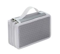 2/3/4 Layer Pencil Case with 32/52/75 Slots Large Capacity Oxford School Stationery Organizer Pen Pouch for Drawing Supplies(Grey-52 Holes)