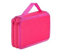 2/3/4 Layer Pencil Case with 32/52/75 Slots Large Capacity Oxford School Stationery Organizer Pen Pouch for Drawing Supplies(Rose Red-32 Holes)