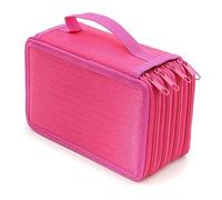 2/3/4 Layer Pencil Case with 32/52/75 Slots Large Capacity Oxford School Stationery Organizer Pen Pouch for Drawing Supplies(Rose Red-75 Holes)