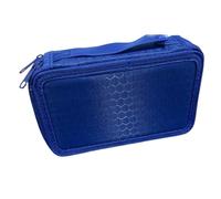 2/3/4 Layer Pencil Case with 32/52/75 Slots Large Capacity Oxford School Stationery Organizer Pen Pouch for Drawing Supplies(Blue-32 Holes)