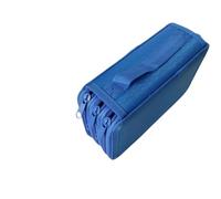 2/3/4 Layer Pencil Case with 32/52/75 Slots Large Capacity Oxford School Stationery Organizer Pen Pouch for Drawing Supplies(Blue-52 Holes)