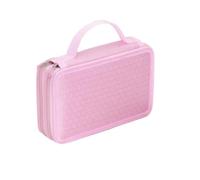 2/3/4 Layer Pencil Case with 32/52/75 Slots Large Capacity Oxford School Stationery Organizer Pen Pouch for Drawing Supplies(Pink-32 Holes)