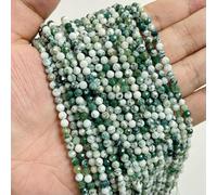 2 3 4 mm Small Tiny Green Natural Stone Beads Loose Gem Crystal Emerald Turquoises Zircon Jades Spacer Faceted Bead Accessories-NO.4 Tree Agate-4.0mm About 95pcs